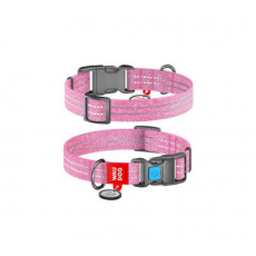 WAUDOG nyakörv, QR kódos, műanyag csattal,újrahasznosított pamutból ( 20mm, 24-40cm) pink