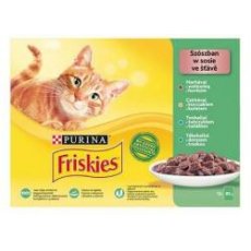 FRISKIES Szószban Marhával/Csirkével/Tonhallal/Tőkehallal nedves macskaeledel 12x85g