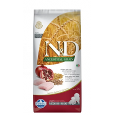 N&D Dog Ancestral Grain csirke,tönköly,zab & gránátalma kölyök medium & maxi száraz kutyatáp 12kg