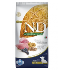 N&D Dog Ancestral Grain kölyök mini bárány,tönköly,zab & áfonya száraz kutyatáp 7kg