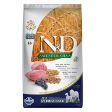 N&D Dog Ancestral Grain bárány, tönköly, zab & áfonya felnőtt medium & maxi száraz kutyatáp 2,5kg