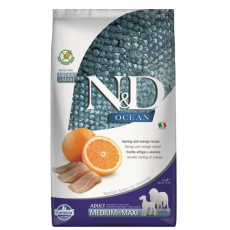 N&D Dog Ocean tőkehal, sütőtök & narancs felnőtt medium/maxi száraz kutyatáp 2,5kg