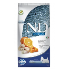N&D Dog Ocean tőkehal & narancs és sütőtök felnőtt mini száraz kutyatáp 7kg