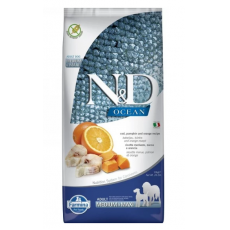 N&D Dog Ocean tőkehal, sütőtök & narancs felnőtt medium/maxi száraz kutyatáp 12kg