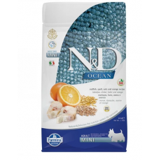 N&D Dog Ocean tőkehal, tönköly, zab & narancs felnőtt mini száraz kutyatáp 800g
