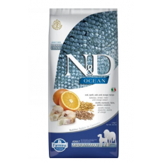 N&D Dog Ocean tőkehal,tönköly,zab & narancs felnőtt medium & maxi száraz kutyatáp 12kg