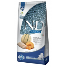 N&D Ocean Dog tőkehal,sütőtök & sárgadinnye kölyök medium/maxi száraz kutyatáp 12kg
