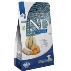 N&D Ocean Dog tőkehal,sütőtök & sárgadinnye kölyök mini száraz kutyatáp 800g