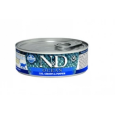 N&D Cat Ocean macska konzerv tőkehal & garnélarák sütőtökkel 12x70g