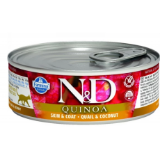 N&D Quinoa Cat macska konzerv fürj & kókusz 12x80g