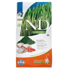 N&D Spirulina Cat Kitten hering ,kölyök száraz macskaeledel 1,5kg