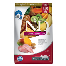 N&D Tropical Selection Cat, csirke, felnőtt macska szárazeledel 4+1 kg