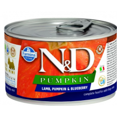 N&D Pumpkin Dog bárány & áfonya sütőtökkel felnőtt mini kutyakonzerv 140gr