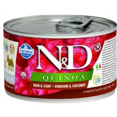 N&D Quinoa Dog szarvas & kókusz felnőtt, mini kutyakonzerv 6x140g
