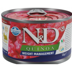 N&D Quinoa Dog Weight Management diétás felnőtt ,mini kutyakonzerv 6x140g