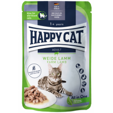 Happy cat bárányos alu nedves macskaeledel 85g