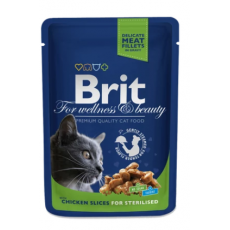Brit Premium Cat Pouches, csirkés, ivartalanított macsáknak 100 G