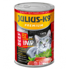JULIUS - K9 macska nedveseledel, marha-máj felnőtt macskák részére 415g