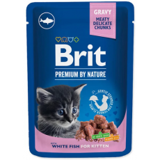 Brit premium Cat Pouches White Fish for Kitten, halas kölyök macskaeledel 100 g