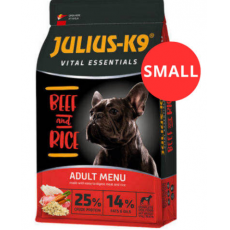 JULIUS-K9 3kg ADULT Vital Essentials Beef&Rice;, marha&rizs; SMALL száraz kutyatáp 3kg
