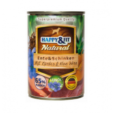 Happy&Fit; Natural Dog kacsa, sonka sütőtökkel és aloe verával konzerv kutyáknak 400g